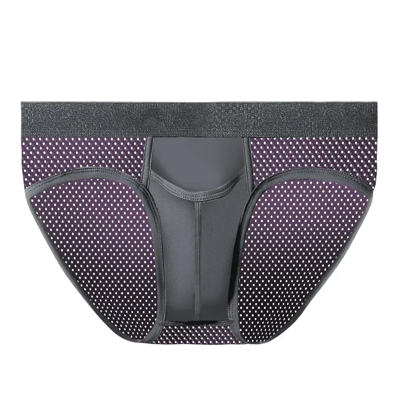 Calcinha de separação de bala masculina sexy u-convexo cuecas veia gelo seda escrotal aro esperma cordão shorts cabeças varicosas — image 29
