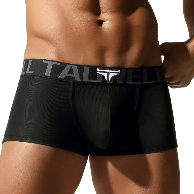 Roupa íntima masculina, shorts boxer de alta qualidade, cor sólida, alta elasticidade, ajuste fino, respirável — image 17