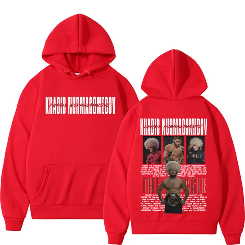 Khabib Nurmagomedov A ÁGUIA Merch Moletom Roupas Masculinas Harajuku Clássico Oversized Hoodies Lã de Alta Qualidade Aconchegante Moletom Com Capuz