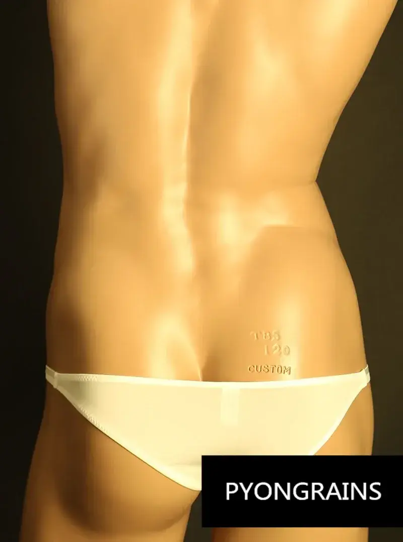 Homens ajustável metal o-ring dupla alça fina bikini briefs cintura baixa sedosa gelo seda 3d u bolsa convexa sexy roupa interior masculina