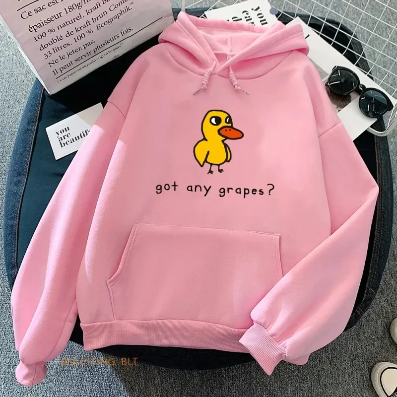 The Duck Song Got Any Grapes Printed Hoodies Kawaii Cartoon Women Sweatshirts Winter Soft Comfortable Hooded Clothing Streetwear — image 12