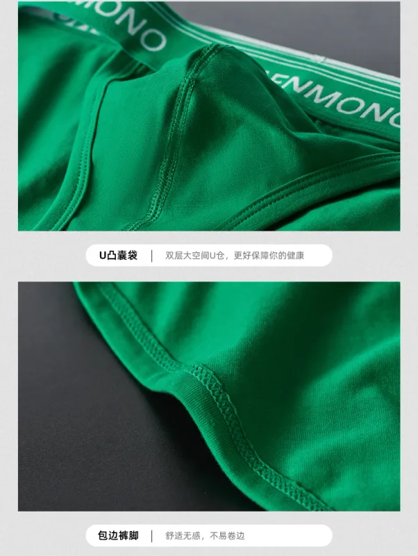 Homens maré de algodão triângulo novo sexy cintura baixa magro respirável juventude personalidade u convexo roupa interior masculina. — image 14