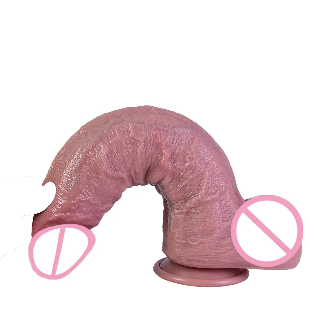 Consolador realista de silicona suave para mujer, pene con ventosa, Juguetes sexuales realistas, masturbación Anal y vaginal, 9,8 cm de diámetro, nuevos modelos — image 6