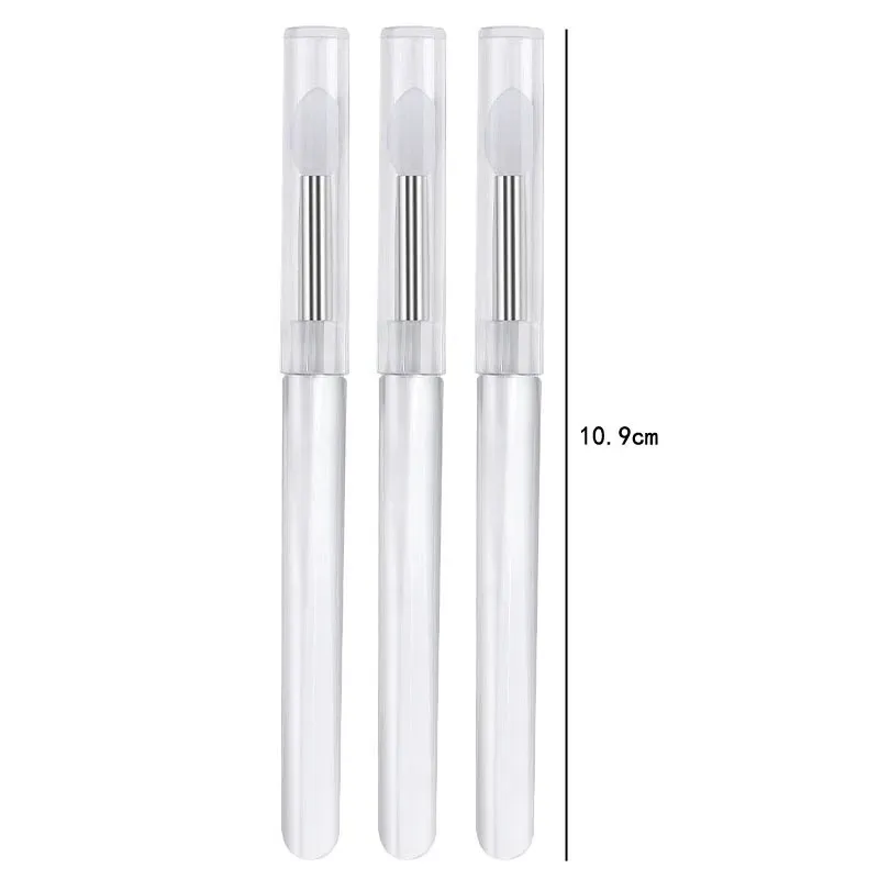 Brosse à lèvres Portable en Silicone, avec couvercle, doux, multifonctionnel, applicateur de baume à lèvres, rouge à lèvres, pinceaux de maquillage, 3/5/10 pièces — image 3