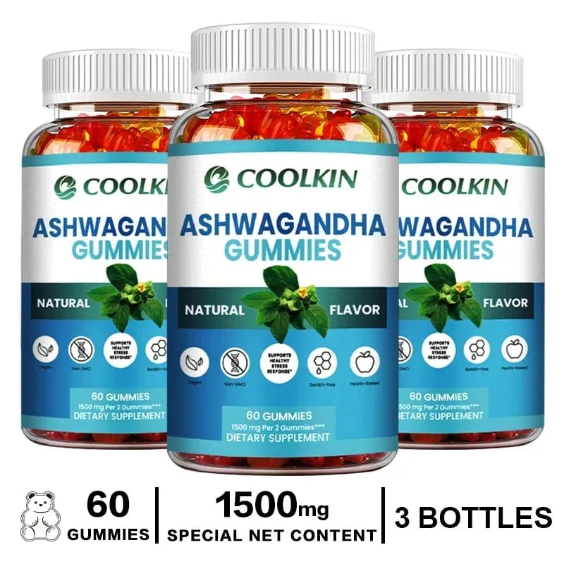Ashwagandha Gummies - Relieve Stress Improve Concentration Promote Brain and Energy Balance and Improve Sleep Health