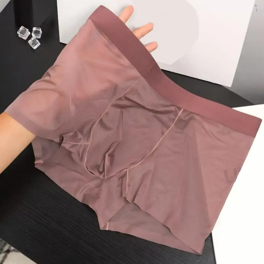 Cueca boxer masculina transparente, leve, elástica, cintura média em u-convexa, fina perspectiva, cuecas sem costura — image 10