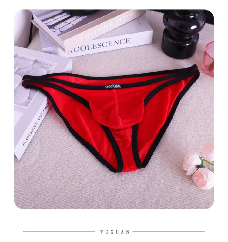 3PCS Lace Convex Briefs Men's Briefs Transparent Sexy Low Waist Mesh Quick-drying Solid Color Breathable Men Underwear — image 20