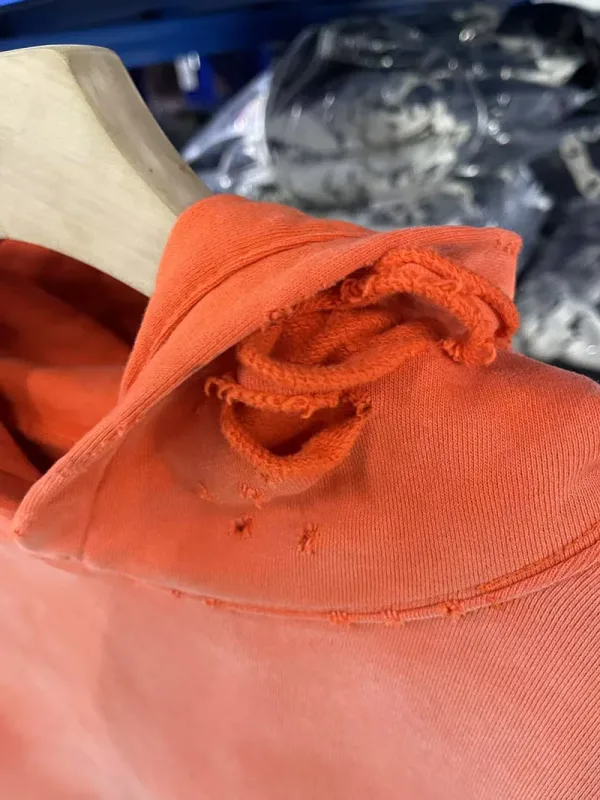 25FW Washed Grey SAINT Hoodies Men Woman Oversize Streetwear Damaged Hooded Pullovers Graphic Print Sweatshirts — image 14