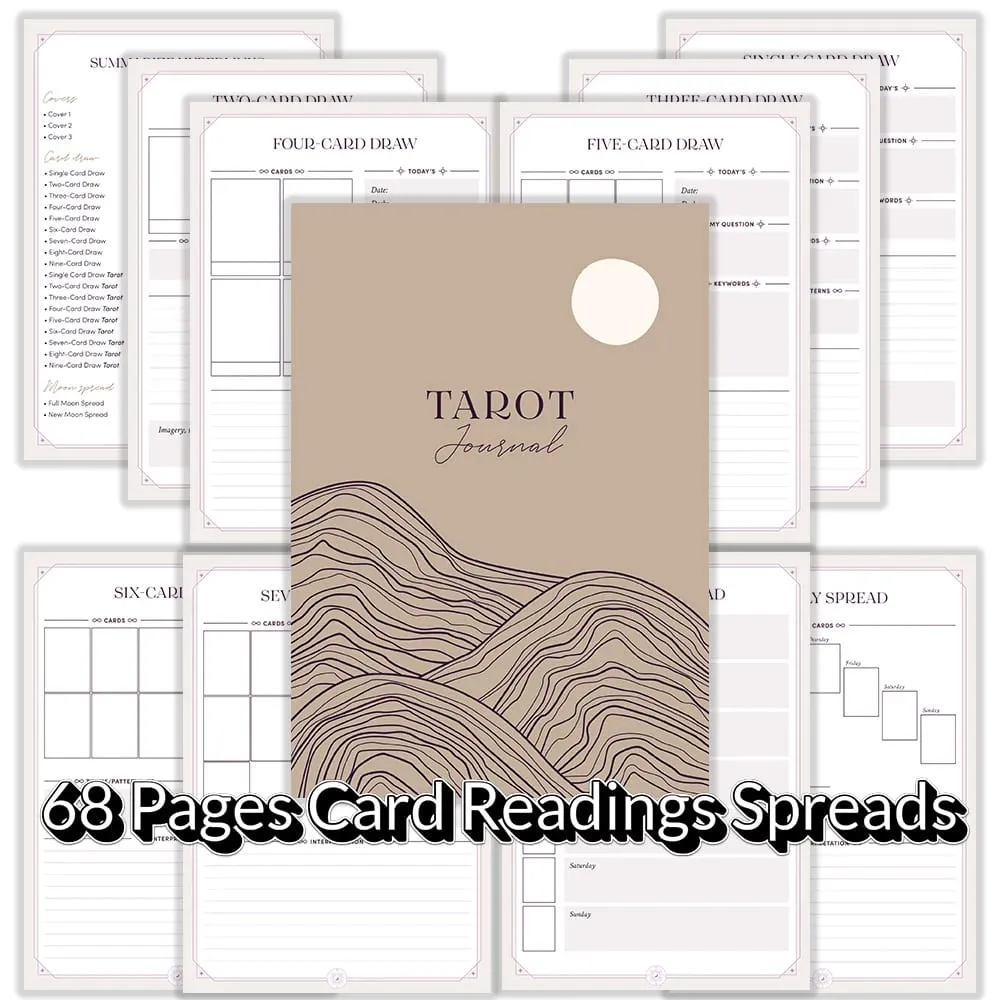 Tarot Journal 68 oldal Kártyaolvasások Terjedések Nagy Arcana Kártyák Tanulmányi Lap Tarot Olvasás Mentális gyógyítás döntéshozatal Asztrol — image 6
