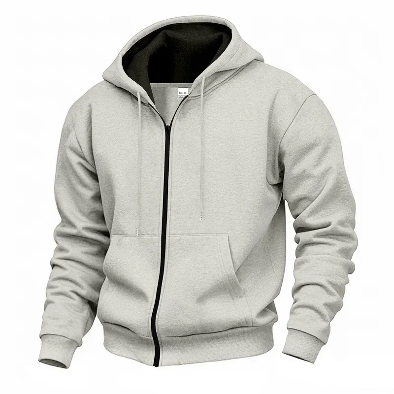 Novo 2026 outono casual sólido manga longa zíper com capuz moletom casaco masculino moda ao ar livre roupas esportivas jaquetas — image 51