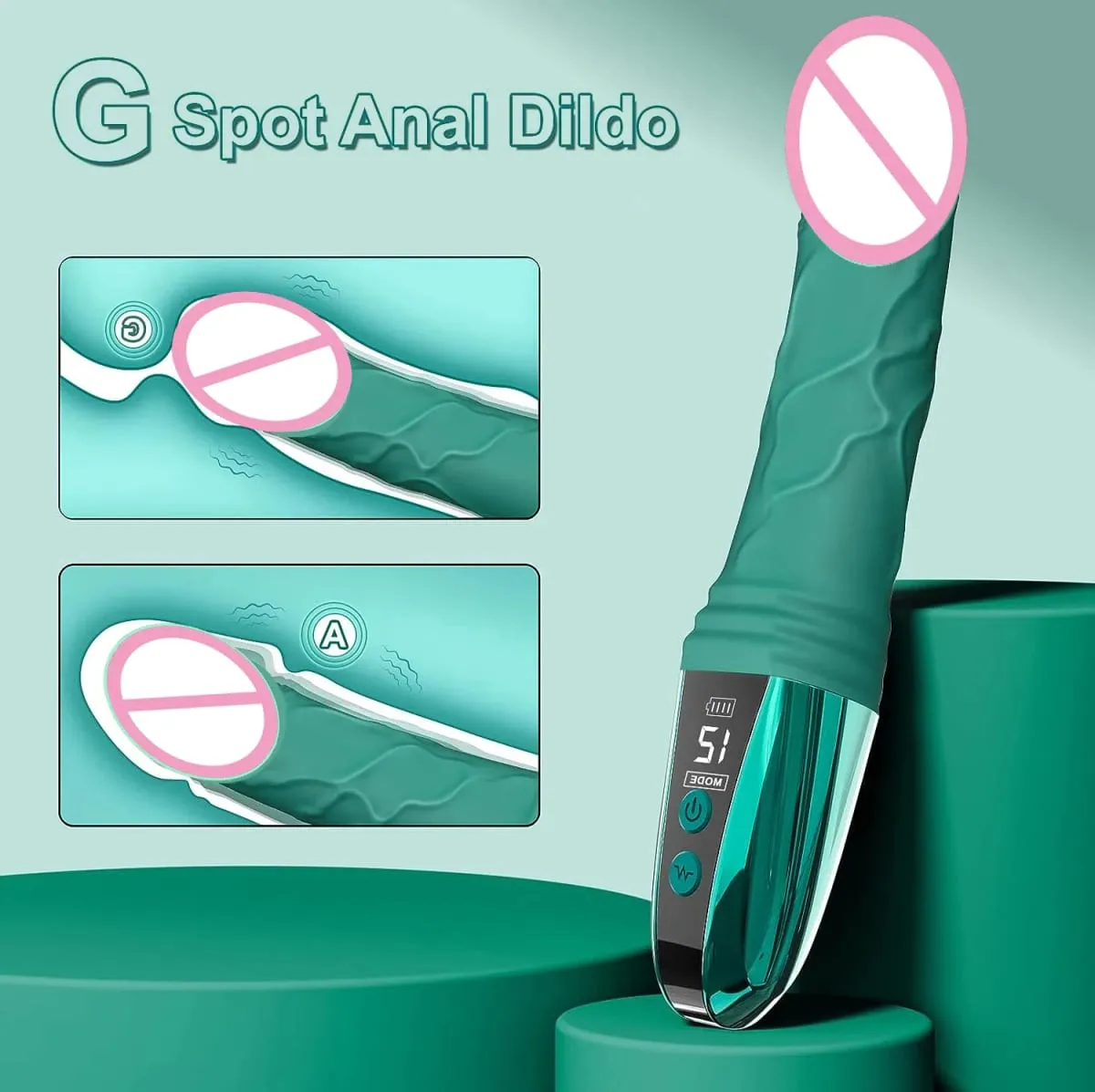 Female LCD Display Vibrator Clitoris Nipple Gspot Tease Dildo Stimulator Vagina Anal Masturbator Sex Toys for Women Male Couples