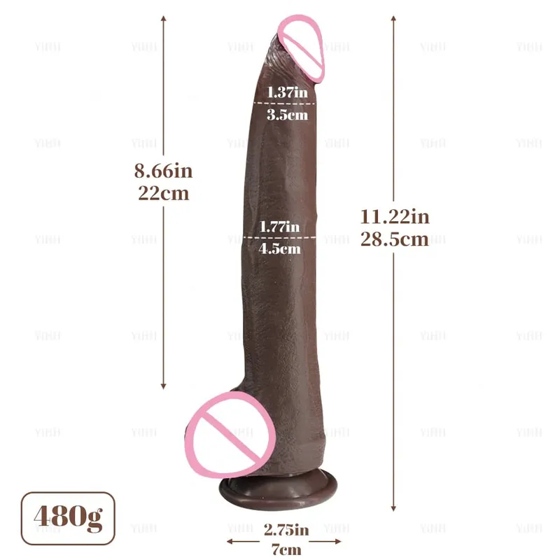 Realistic Long Dildo Flesh Skin Μαλακό Big Dick Διπλή σιλικόνη Μικρό πέος για Γυναίκα Άνδρας Παιχνίδια πρωκτικού σεξ Βεντούζα Αυνανισμός — image 9
