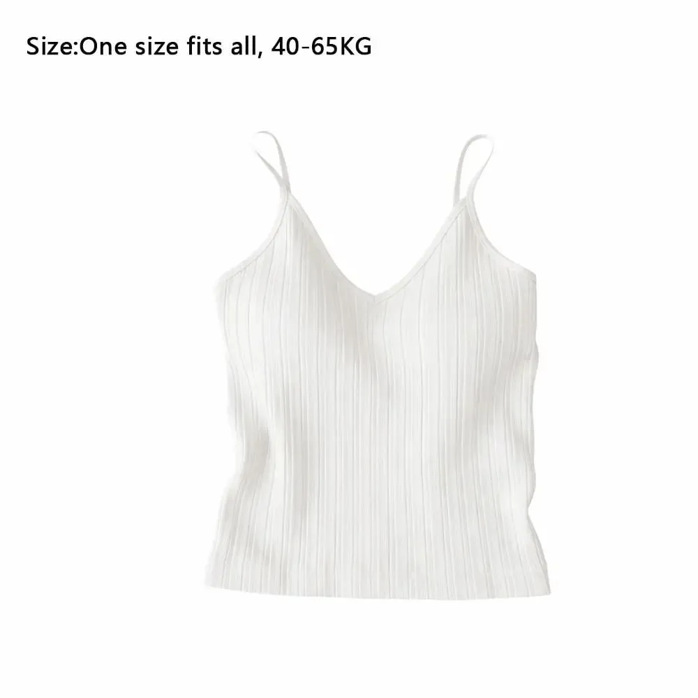 Új V-nyakú Camisole felső Ujjatlan belső viselet Halter alsóing egyrészes kupa francia stílusú fehérnemű nyár — image 4