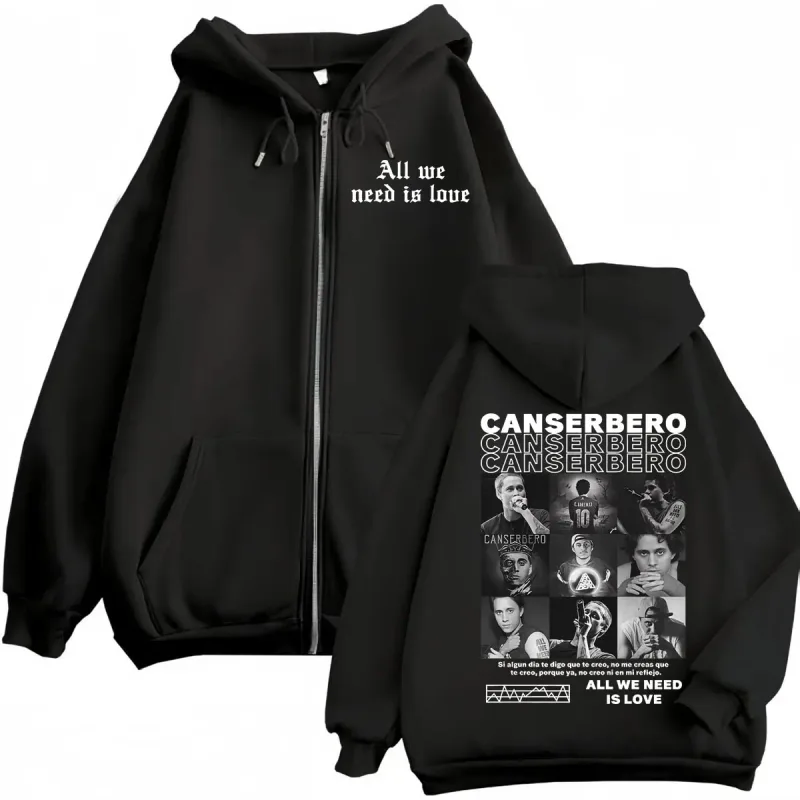 Canserbero All We Need is Love Muerte Vida Merch Zipper Hoodie Men's Fashion Hip Hop Zip Up Sweatshirts Casual Fleece Pullovers — image 10