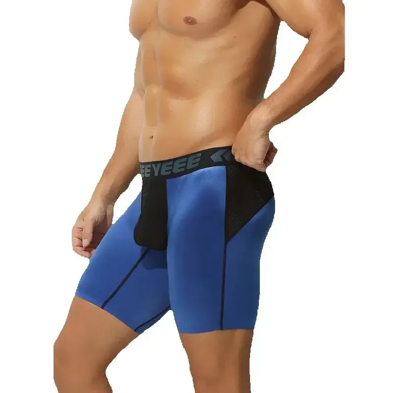 Roupa interior masculina alongamento de seda gelo esporte boxers cuecas sexy brinquedo calcinha dos homens correndo lingerie solta tamanho grande boxer shorts — image 1