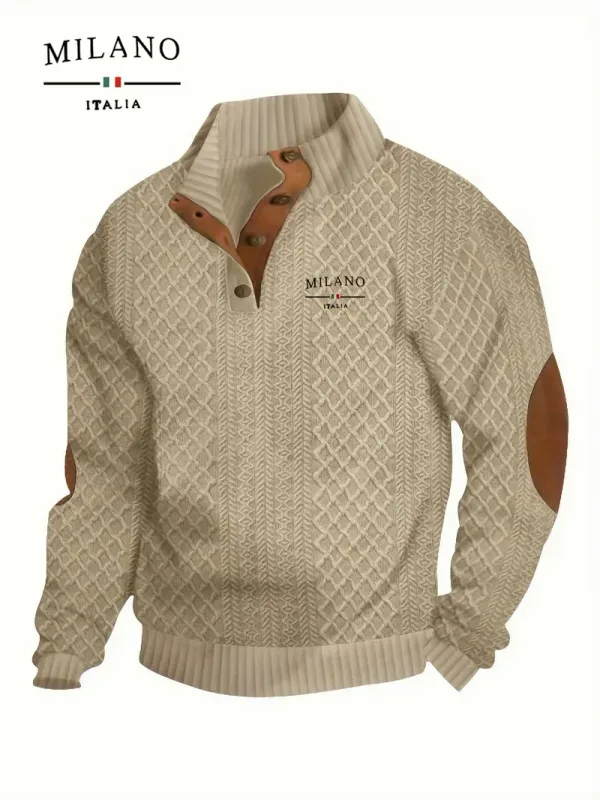Henry Hoodie Ett italienskt Milan-mönster är en varm mjuk och hudvänlig höst- och vintertröja för män — image 2