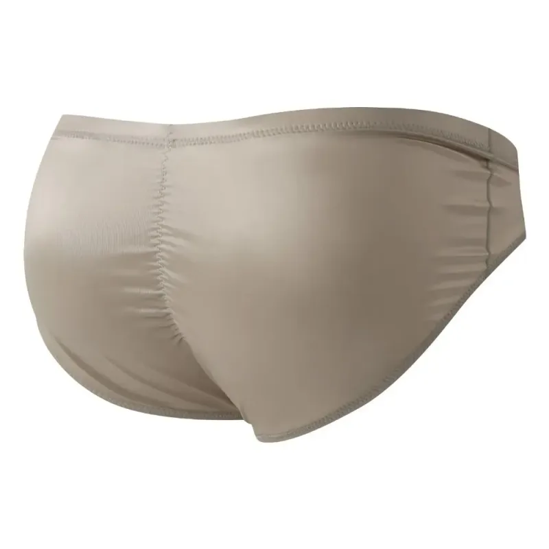 Smooth Low Waist Male Underwear Ice Silk Bulge Pouch Satin Silk Briefs Glossy Shiny Lingerie Men's Triangle Panties Youth