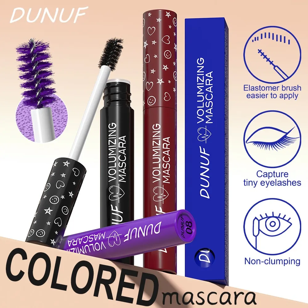 Πολύχρωμη μάσκαρα βλεφαρίδων 5D Silk Fiber Volume Curling Extension Βλεφαρίδων Μωβ Μπλε Λευκό Αδιάβροχο Μακιγιάζ ματιών