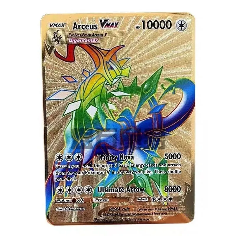 Cool nouvelle carte Pokemon en métal 10000 Points Arceus Charizard Super carte anglais Mewtwo Lucario Greninja Lillie cartes Anime — image 30