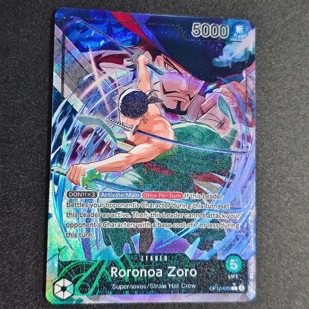 Anime OPCG Collection Card Leader Roronoa Zoro Parallel OP12-020 L Legacy of The Master Card English Full Art Textured Gift Toy — image 3