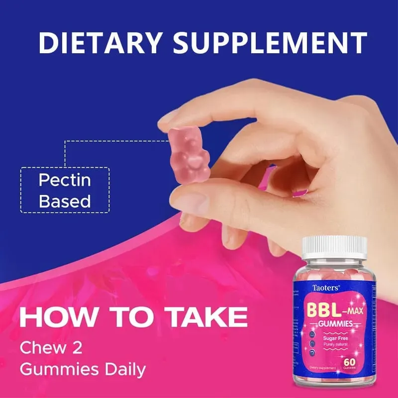 Buttocks Enlargement Gummies for Women - BBL- MAX Gummies - with Multivitamins and Herbal Extracts