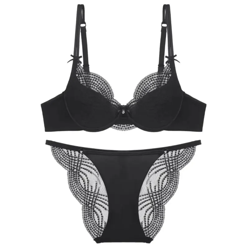 Half Cup Σετ Εσώρουχα Γυναικεία Thin Cup Push Up Μαλακό εσώρουχο σουτιέν Μικρό στήθος Στήριγμα στο πλάι Anti Sag Εσώρουχα 32-38 — image 10