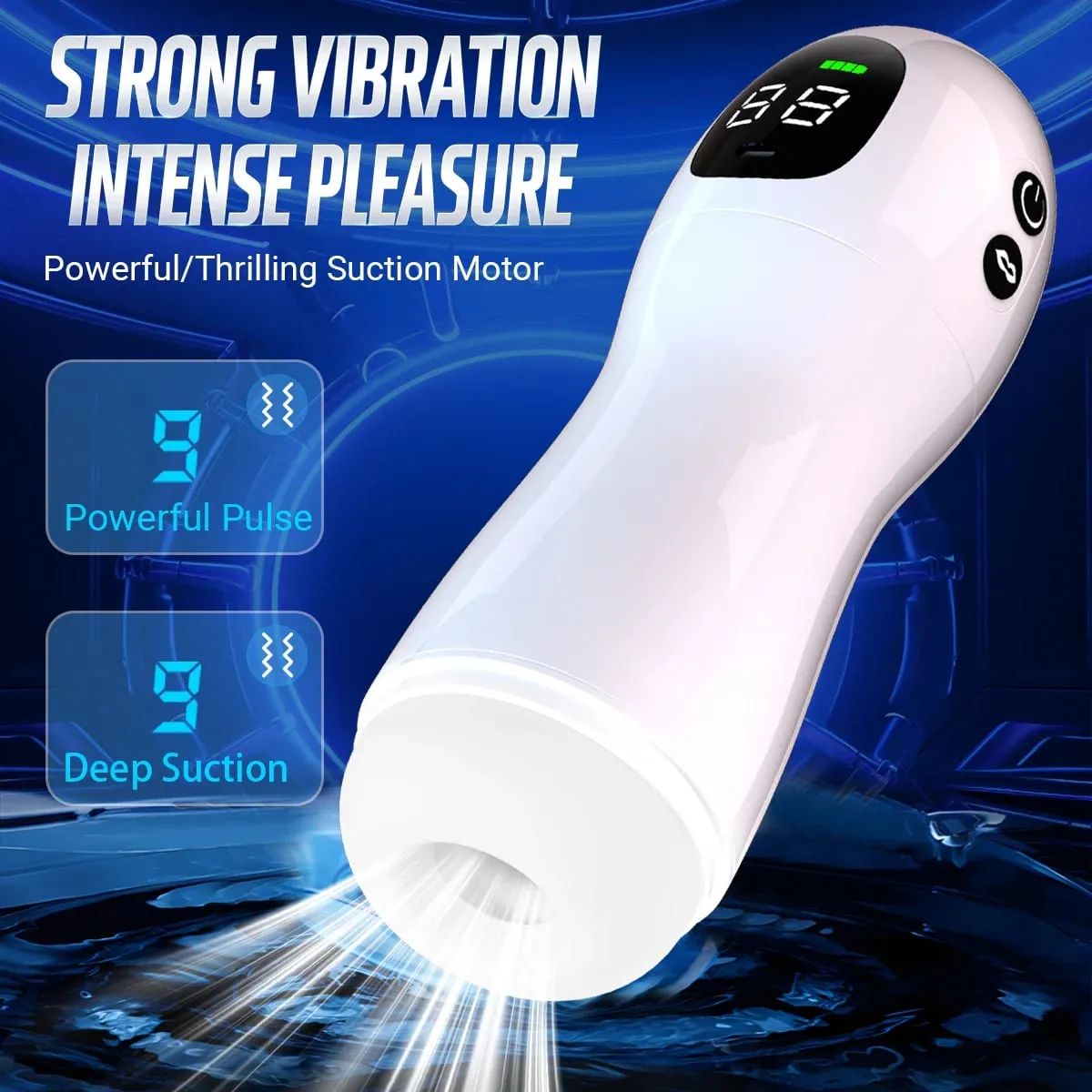 LED-es automata férfi maszturbátor csésze szopási gép Valódi Vagina 9 Szívó Vibrációs módok Orális Maszturbáció Férfi szexjátékok — image 2