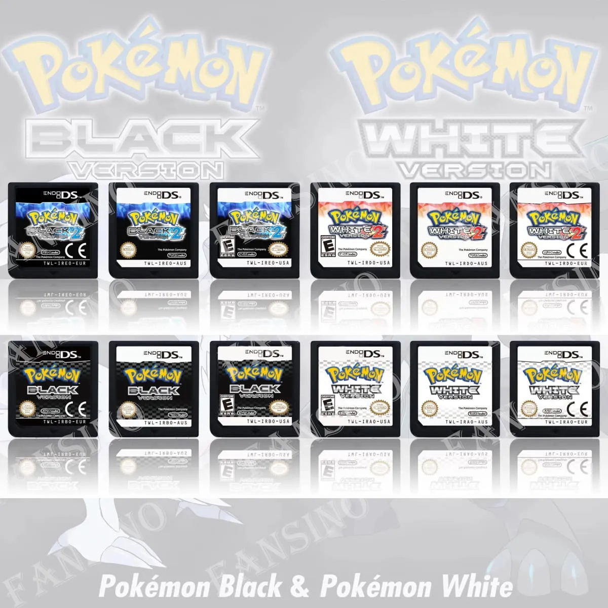 (USA EUR AUS) Pokemon Black White 1/2 Έκδοση Υψηλής Ποιότητας Αυθεντικό 1:1 Replica DS Video Game Cartridge For DS 2DS 3DS Console — image 2