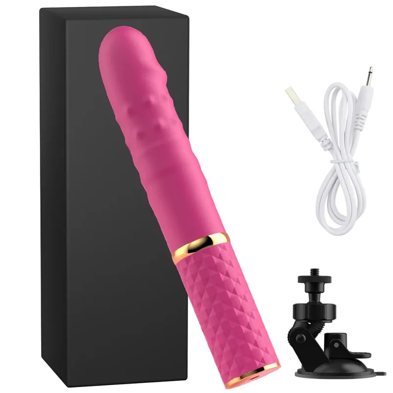 Automatic retractable dildo vibrator women's G-spot vaginal masturbation clitoral stimulation massage sex machine adult products