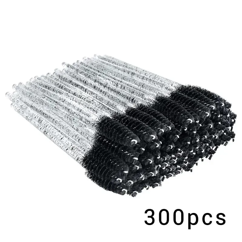 100/300Pcs Disposable Eyelash Mascara Brushes for Eye Lashes Extension Eyebrow and Makeup Lash Spoolies Wands