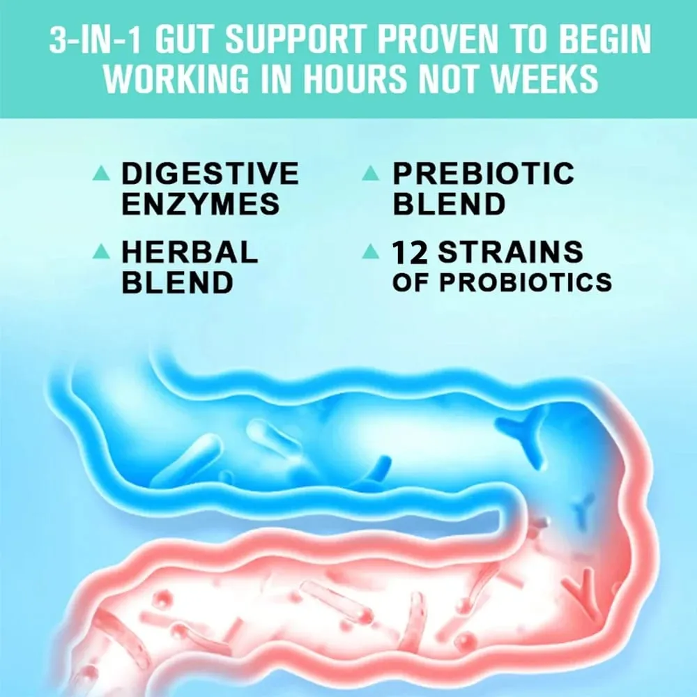 Digestive Enzyme Supplement - 3 Prebiotics 12 Probiotics 10 Billion CFU - Digestion Nutrient Absorption Colon Detoxification — image 2