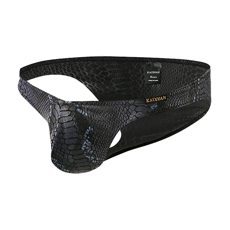 Mens Snake Skin Patterned Briefs with Sexy Bulge Pouch Bikini Underwear Comfortable Underpants by WANGJIANG Brand — image 33