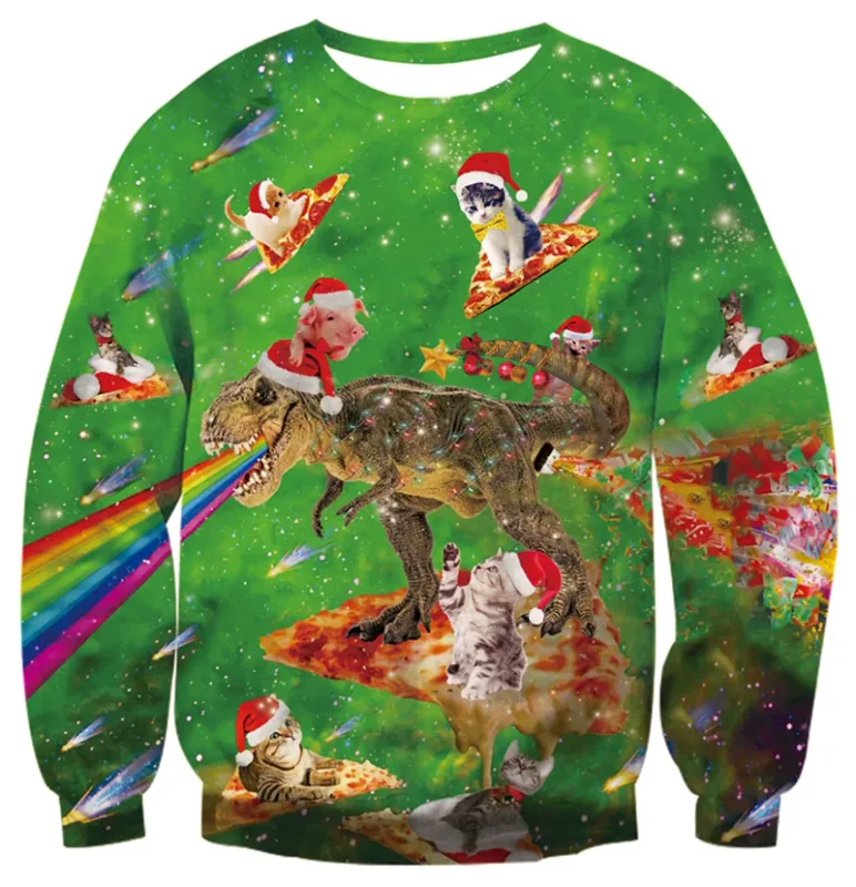 Ugly Christmas Sweater For Men Women Funny Novelty Xmas Sweatshirt 3d Printed Cartoon Animal Long Sleeve Pullover Hoodies Tops — image 11