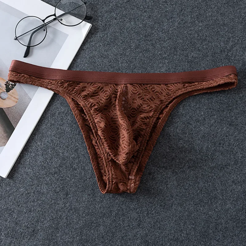 Men Thongs Briefs Jacquard Sheer Men's Underwear Sexy Accessories Hot Low Rise Pouch Very Hot Lingerie Breathable Underpants — image 12
