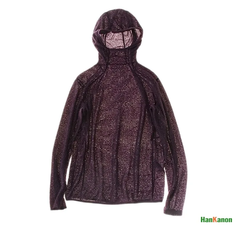 Camiseta masculina leve com capuz Thermolite® com capuz térmico de manga comprida para caminhadas, camping e ciclismo, antiestática e antibolinhas — image 11