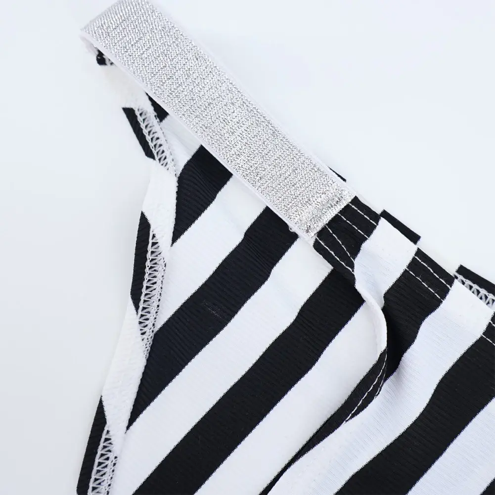 Cuecas masculinas confortáveis Lingerie Biquíni Preto Branco Roupa interior às riscas Desporto Casual Homem Tanga Calcinha Jockstrap Pouch — image 3