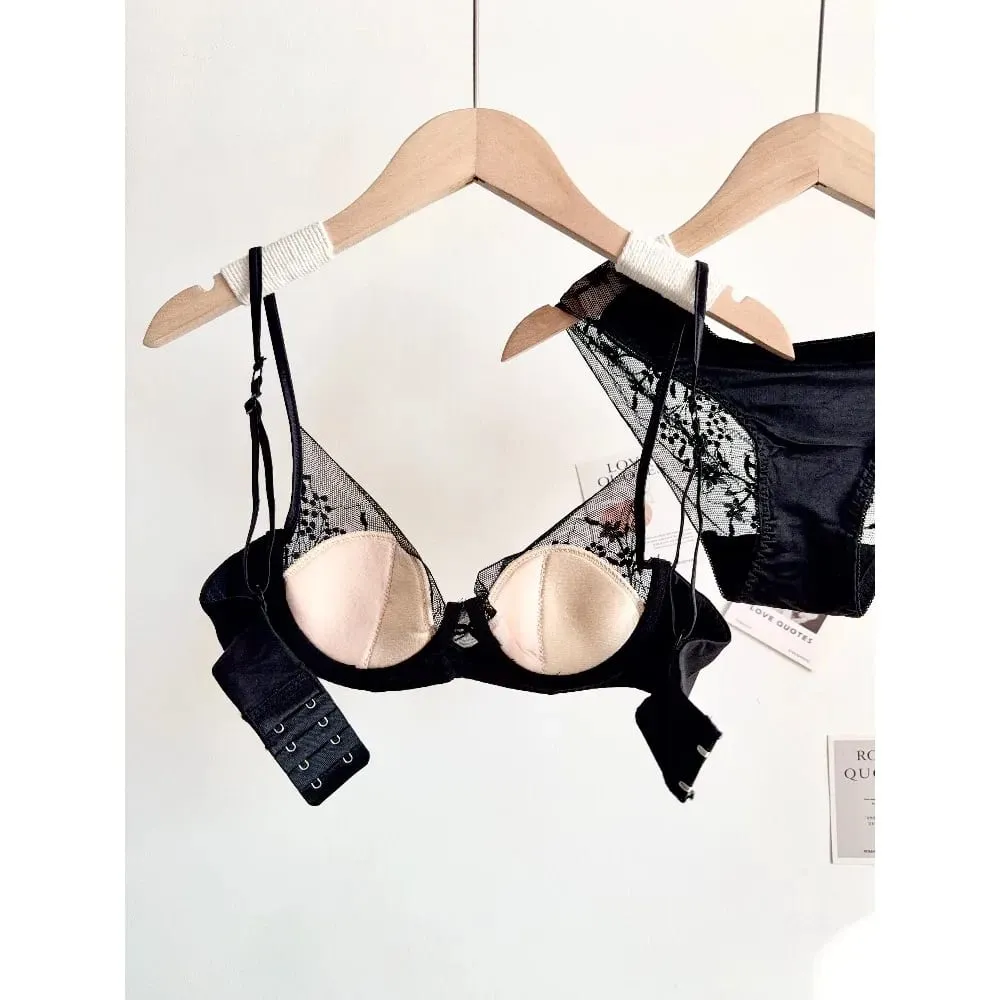 Γυναικεία Δαντελένια Εσώρουχα Μαλακά Underwire Thin Cup Push-Up Σετ εσώρουχα εσώρουχα Comfort Intimates για μικρό μπούστο S-XL καθημερινά εσώρουχα — image 5