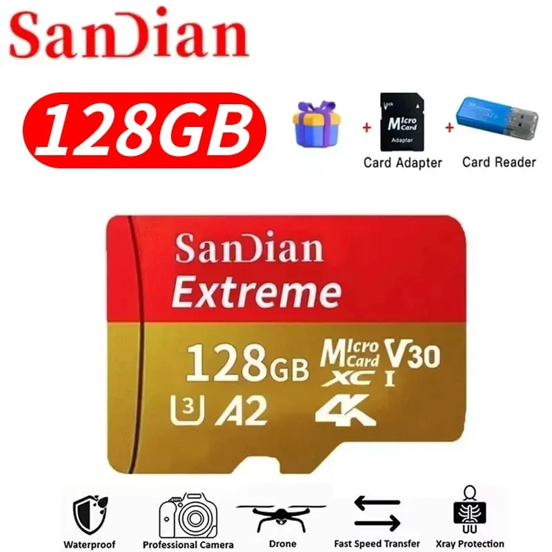 High-Speed ​​Storge SD Card 128GB Original Micro TF Card 512GB Class 10 High Speed ​​Transfer for Camera/PC/Thone