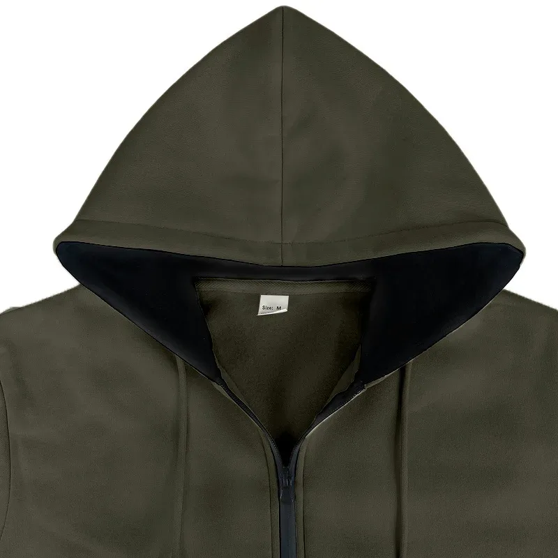 Novo 2026 outono casual sólido manga longa zíper com capuz moletom casaco masculino moda ao ar livre roupas esportivas jaquetas — image 26