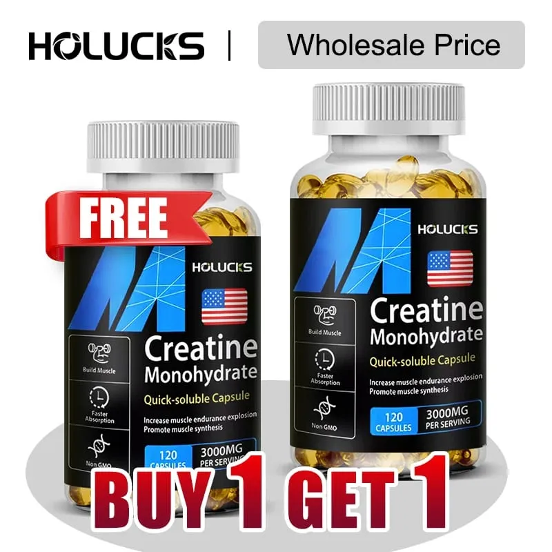 Buy 1 Get 1 Free! Creatine Monohydrate 3000mg Supplement for Lean Muscle & Performance Fat Loss & Overall Fitness Vegan