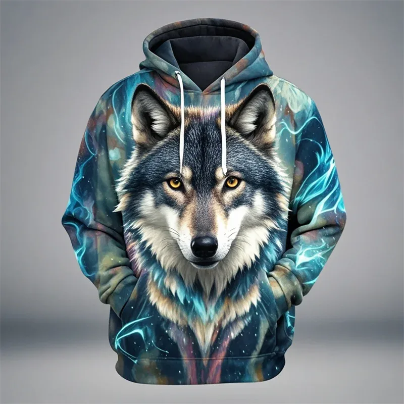 3D Lion Graphic Printed Men's Hoodie Fashion Street Hooded Sweatshirt Summer Autumn Oversized Tracksuit Pullover Casual Hoodies — image 15