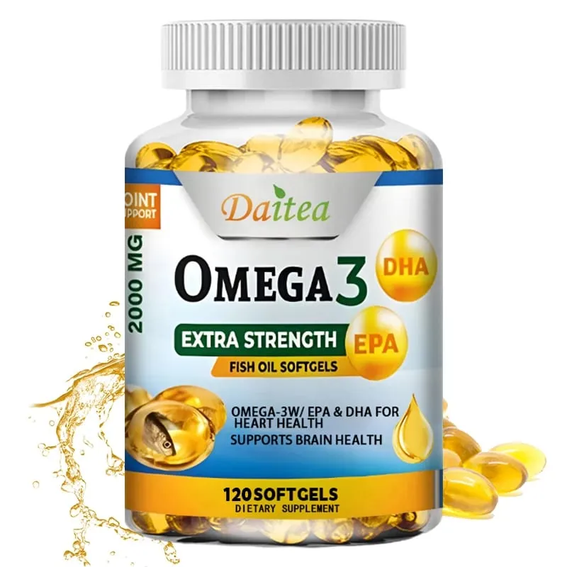 Daitea Omega 3 halolaj – EPA és DHA 2000 Mg – 60/120 kapszula – Általános egészség és immunrendszer támogatása GMO-mentes, gluténmentes — image 1
