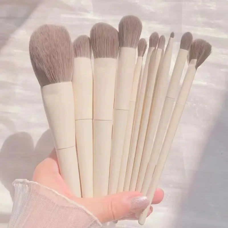 Ensemble de pinceaux de maquillage professionnels, 10 pièces, pinceaux de détail Super doux, pour Blush, fond de teint, correcteur, fard à paupières, outil de beauté pour dames