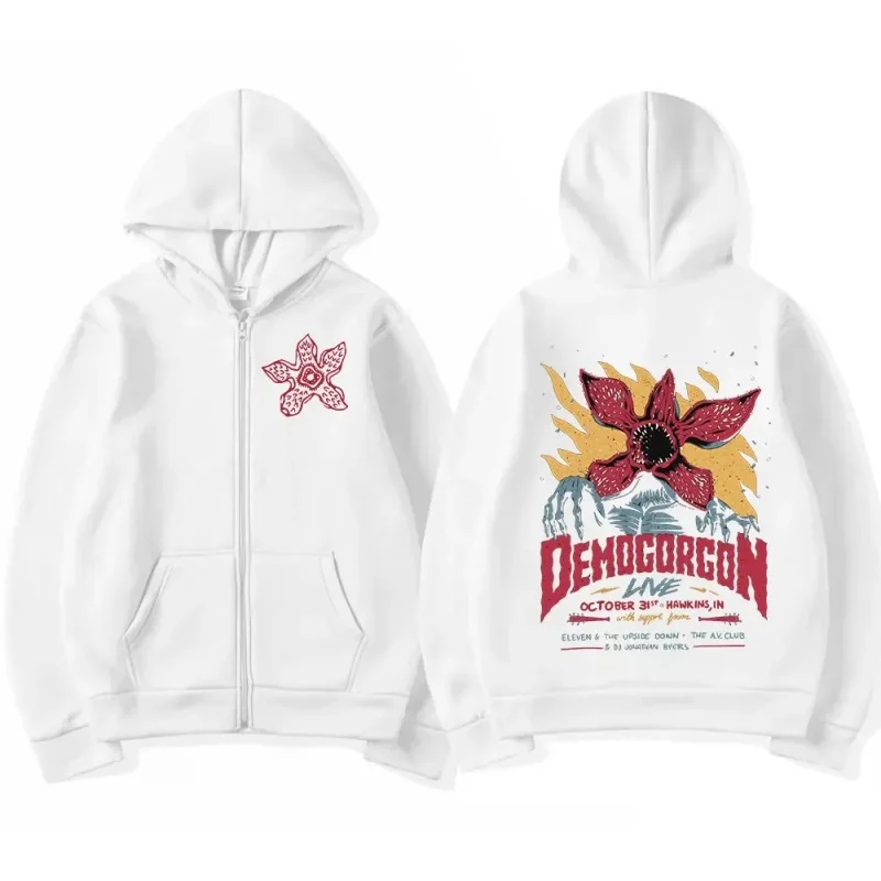 Eddie Munson O Demogorgon Zipper Hoodie Homens Mulheres Canibal Flor Monstro Impressão Cardigan Moletom Com Capuz Harajuku Streetwear — image 2