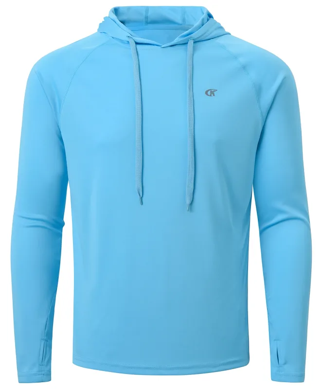 Camiseta masculina de verão com manga comprida UPF 50+ com capuz Rash Guard Camiseta de secagem rápida para esportes ao ar livre pulôver de corrida — image 11
