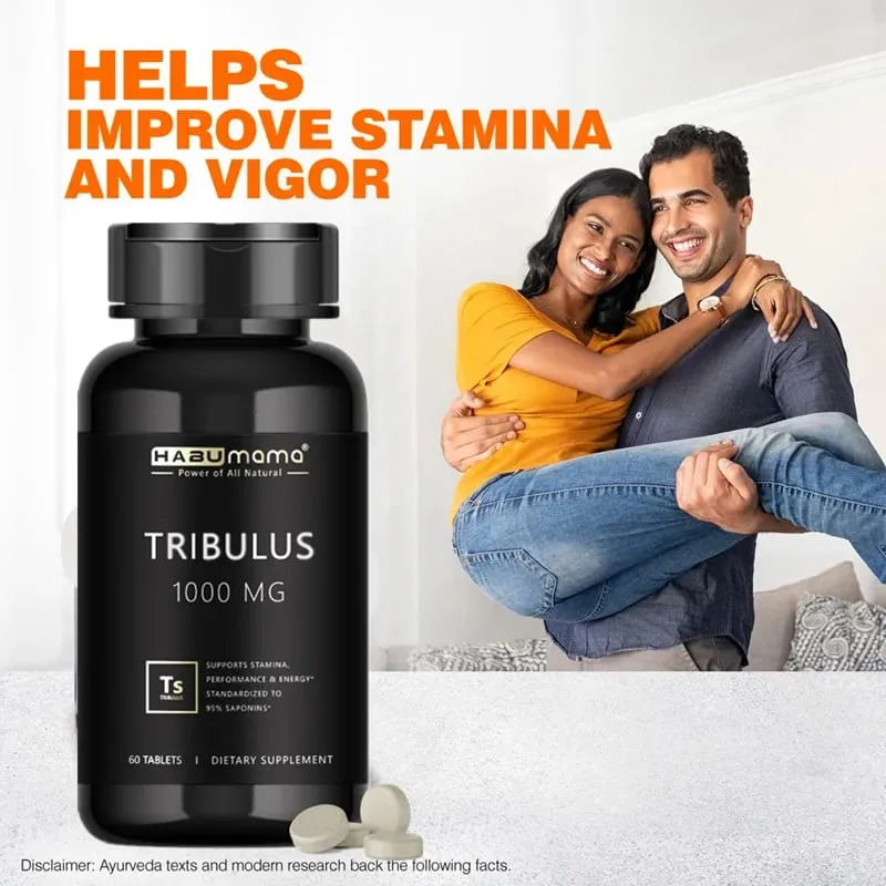 Tribulus Terrestris 1000 מ"ג אבקת תמצית 60 טבליות - תוסף זכר לשיפור סיבולת וביצועי משחק מהירים