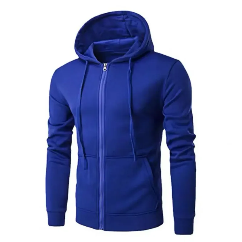 Mode fleece för män avslappnad luvtröja med dragkedja Lämplig för vår och höst — image 4