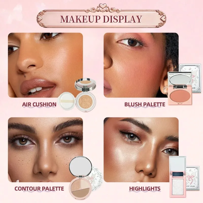 Πολυτελές σετ μακιγιάζ Pink Butterfly Cosmetic Kit Eyeshadow Palette Lip Tint Blush Mascara Eyeliner Highlighter Beauty Makeup Δώρο — image 3
