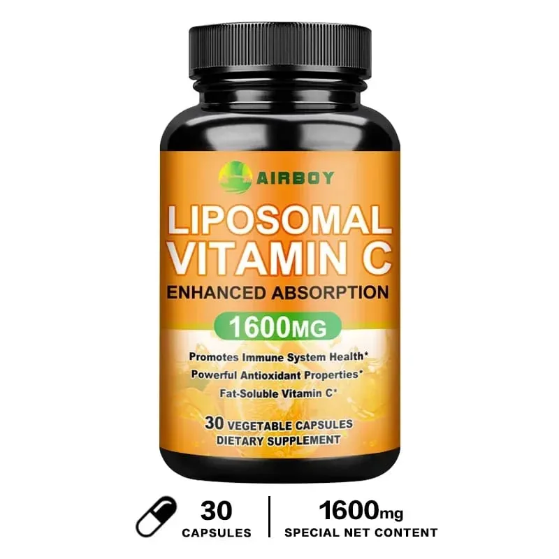 Liposzómális C-vitamin 1600 mg - Elősegíti a kollagéntermelést az immunrendszer támogatása Erőteljes antioxidáns
