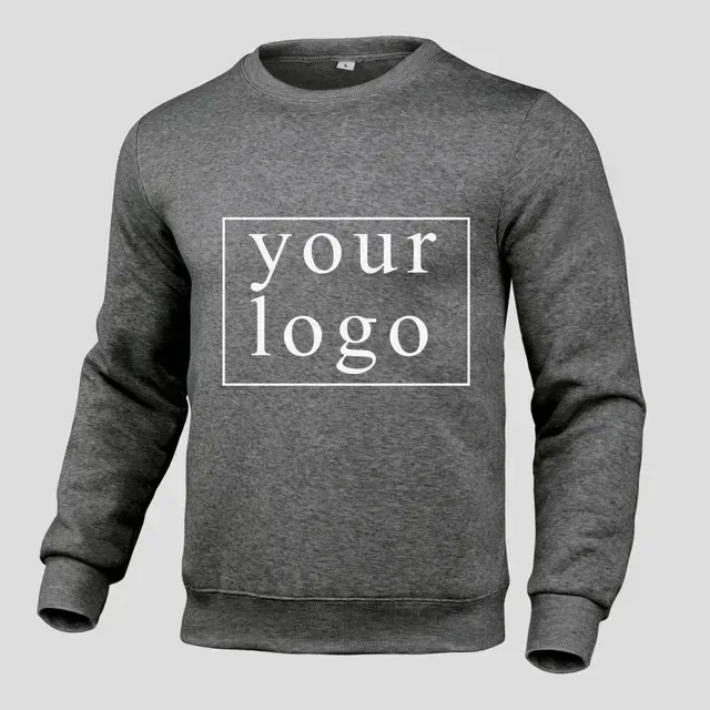 Desain Anda Sendiri Logo Merek/Gambar Kustom Pribadi Di Mana Saja Pria Wanita DIY Leher Bulat Lengan Panjang Pulloverhoodie Fashion Baru — image 9